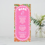 Moderne minimale Oranje retro bloemboog menu (Staand voorkant)