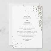 Moderne minimale organische groen bruiloft uitnodi kaart (Voorkant)