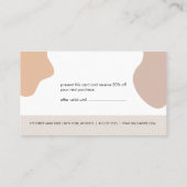 Moderne, minimale organische vormen Kortingskaart Visitekaartje (Achterkant)