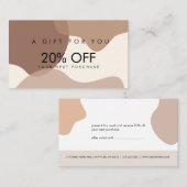 Moderne, minimale organische vormen Kortingskaart Visitekaartje (Voorkant / Achterkant)