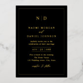 Moderne minimale overlay foto bruiloft folie uitnodiging (Voorkant)