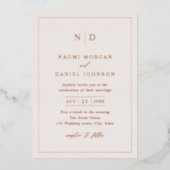 Moderne minimale overlay foto bruiloft folie uitnodiging (Voorkant)