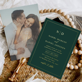 Moderne minimale overlay foto bruiloft folie uitnodiging