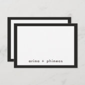 Moderne minimale paar dank je zwart wit notitiekaartje (Voorkant / Achterkant)