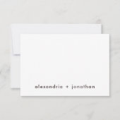 Moderne minimale paar dankzij je opmerking notitiekaartje (Voorkant)