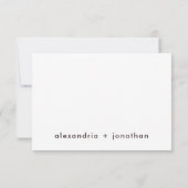 Moderne minimale paar dankzij je opmerking notitiekaartje (Achterkant)