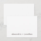 Moderne minimale paar dankzij je opmerking notitiekaartje (Voorkant / Achterkant)