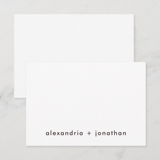 Moderne minimale paar dankzij je opmerking notitiekaartje (Voorkant / Achterkant)