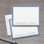 Moderne minimale paar dankzij je opmerking Stambla Notitiekaartje<br><div class="desc">Ik dank u voor de dankbaarheid van dit moderne en minimale paar.. dat u de namen van het paar in een mooi dusty blue sans serif lettertype hebt genoemd. Het ontwerp is voorzien van een coördinerende, stoffige blauwe kleur, die een gesofisticeerde en elegante look creëert. De kaart is dubbelzijdig, met...</div>