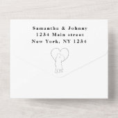 Moderne minimale paar elegante racistische bruilof all in one uitnodiging (Achterkant)