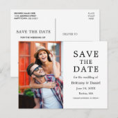 Moderne, minimale paar foto's opslaan Datum Briefkaart (Voorkant / Achterkant)