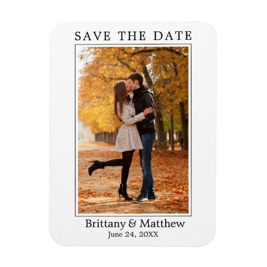 Moderne, minimale paar foto's opslaan Datum Magneet (Verticaal)