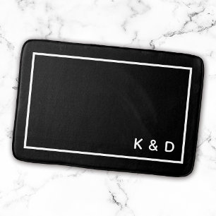 Moderne minimale paar Monogram Housewarming Badmat