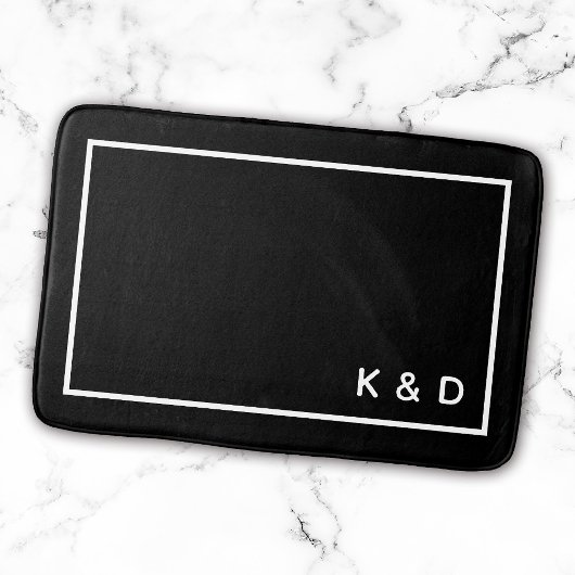 Moderne minimale paar Monogram Housewarming Badmat