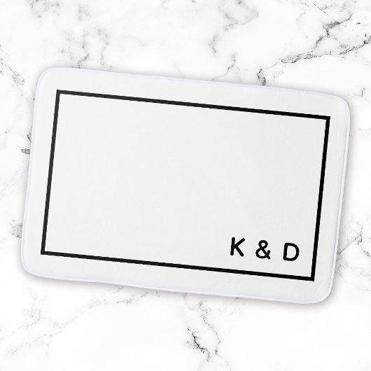 Moderne minimale paar Monogram Housewarming Badmat