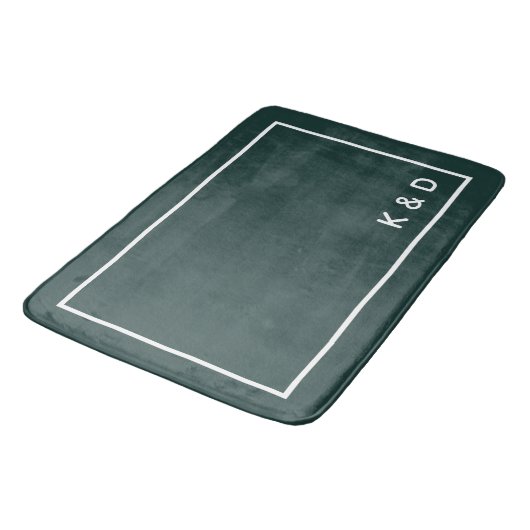 Moderne minimale paar Monogram Housewarming Badmat (Gekanteld)
