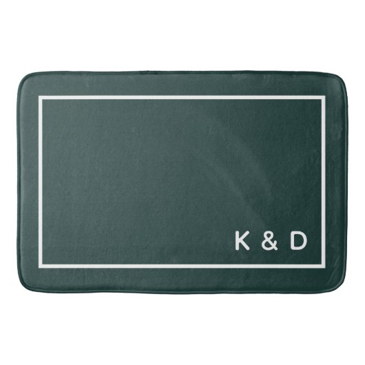 Moderne minimale paar Monogram Housewarming Badmat (Voorkant)