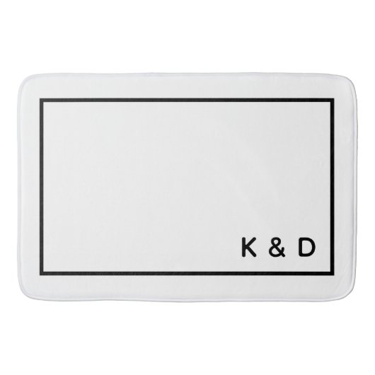 Moderne minimale paar Monogram Housewarming Badmat (Voorkant)