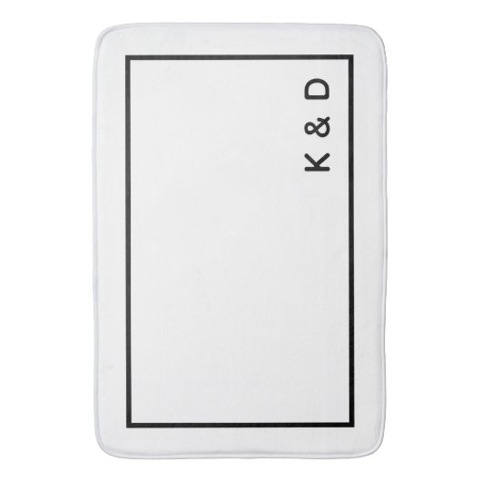 Moderne minimale paar Monogram Housewarming Badmat (Voorkant Verticaal)