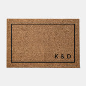 Moderne minimale paar Monogram Housewarming Deurmat (Voorkant)