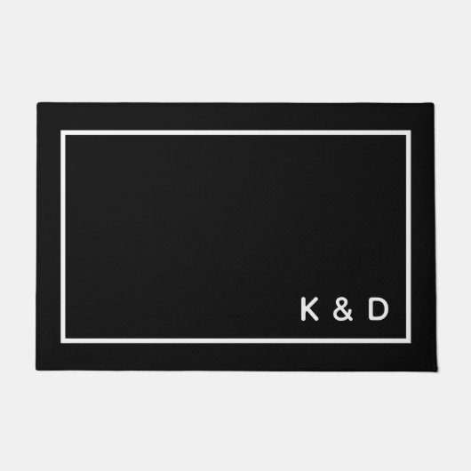 Moderne minimale paar Monogram Housewarming Deurmat (Voorkant)