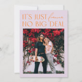 Moderne minimale paars en levendig Oranje huwelijk Kaart (Voorkant)