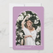 Moderne minimale Paarse Afstuderen fotouitnodiging Kaart (Achterkant)