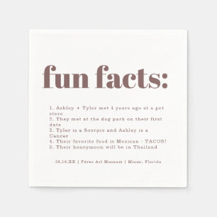 Moderne minimale Paarse druiven   Fun Facts Weddin Servet