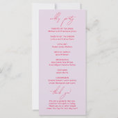 Moderne minimale Paarse en magenta huwelijksprogra (Achterkant)