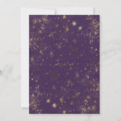 Moderne minimale Paarse & gouden glitter bruidsbru Kaart (Achterkant)