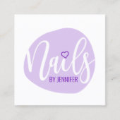 Moderne minimale paarse hartnagels vierkante visitekaartje (Voorkant)