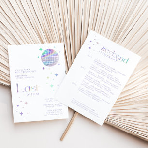 Moderne minimale Paarse "Last Disco" vrijgezellens Kaart