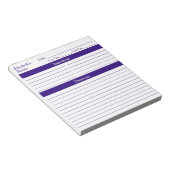 Moderne minimale Paarse legante recepten Notitieblok (Schuin)