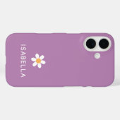 Moderne Minimale Paarse Madeliefjes Naam Meisje Case-Mate iPhone Case (Achterkant (horizontaal))