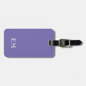 Moderne minimale Paarse monogram Initialen Bagagelabel (Voorkant horizontaal)