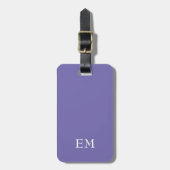 Moderne minimale Paarse monogram Initialen Bagagelabel (Voorkant verticaal)