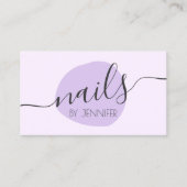 Moderne minimale paarse nagels visitekaartje (Voorkant)