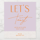 Moderne minimale Paarse speciale bruiloft Wijn Etiket (Enkel label)