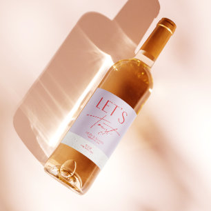 Moderne minimale Paarse speciale bruiloft Wijn Etiket