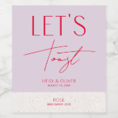 Moderne minimale Paarse speciale bruiloft Wijn Etiket (Enkel label)