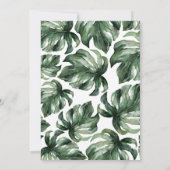 Moderne minimale palmblad bruiloft aankondiging (Achterkant)