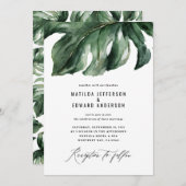 Moderne minimale palmblad bruiloft aankondiging (Voorkant / Achterkant)