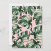 Moderne minimale palmblad bruiloft aankondiging (Achterkant)