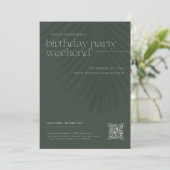 Moderne Minimale Palmen | Verjaardags Weekend Kaart (Staand voorkant)
