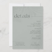 Moderne Minimale Palmen | Verjaardags Weekend Kaart (Achterkant)