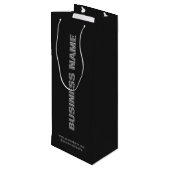 Moderne, minimale papiertas met bedrijfsnaam wijn cadeautas (Achterkant Gekanteld)