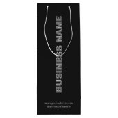 Moderne, minimale papiertas met bedrijfsnaam wijn cadeautas (Achterkant)