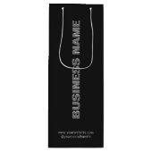 Moderne, minimale papiertas met bedrijfsnaam wijn cadeautas (Voorkant)