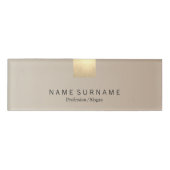 Moderne, minimale pasteelbeige gradiënt Luxe Gold Naambadge (Voorkant)