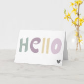Moderne, minimale pasteelkleuren Hallo Kaart (Gele Bloem)